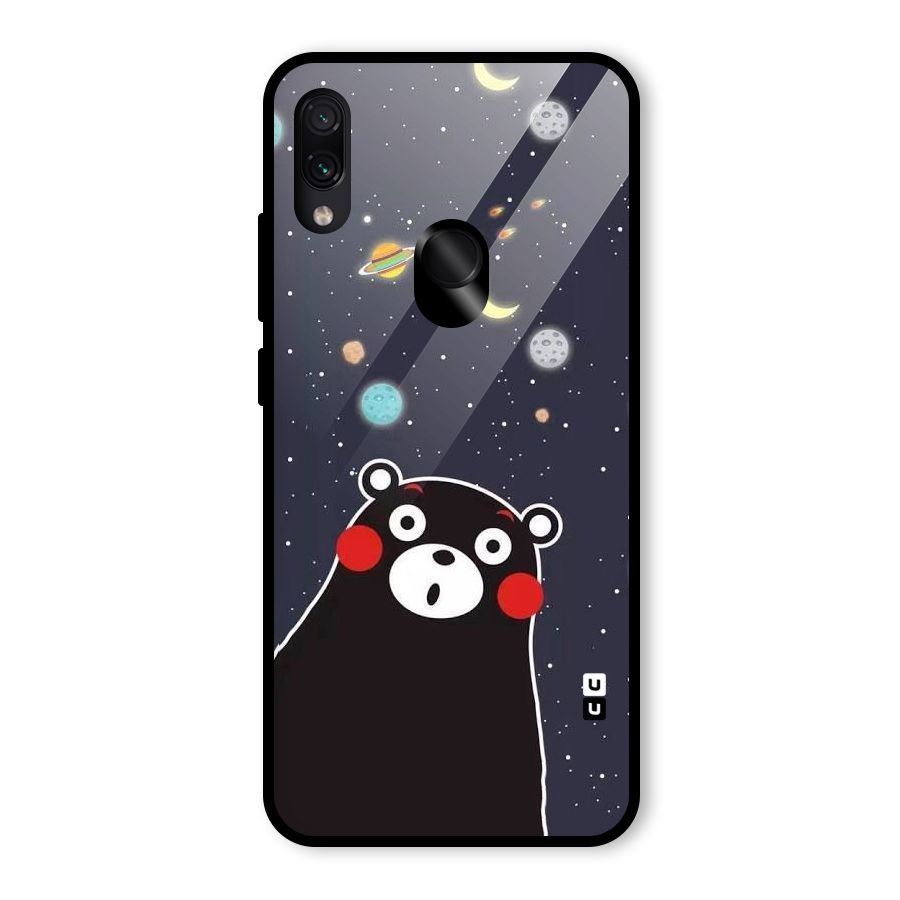 Space Bear Glass Back Case for Redmi Note 7 Pro