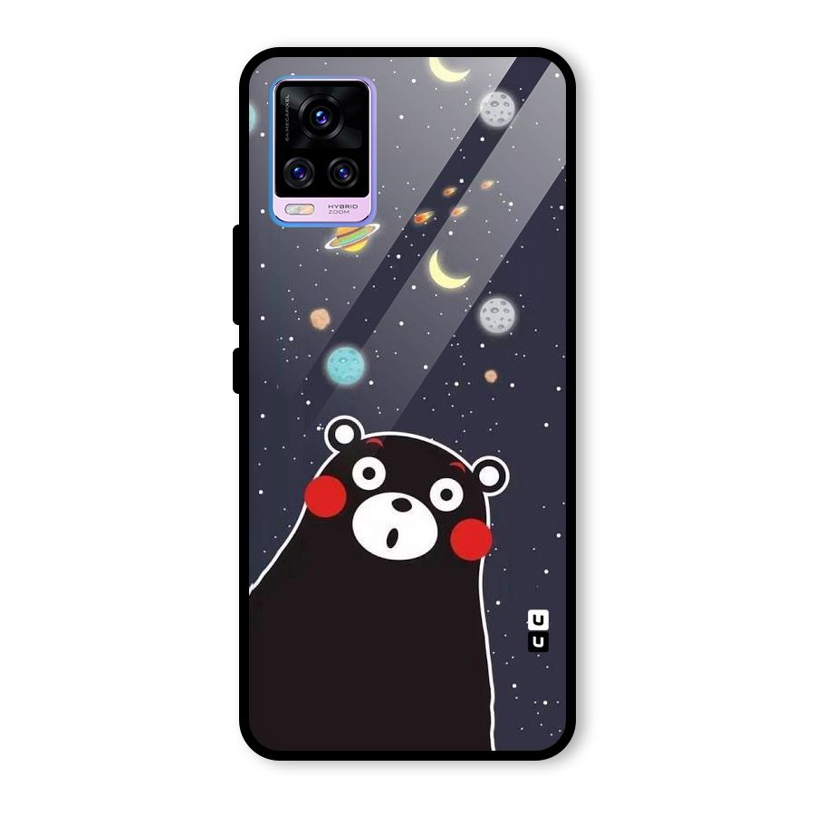 Space Bear Glass Back Case for Vivo V20 Pro