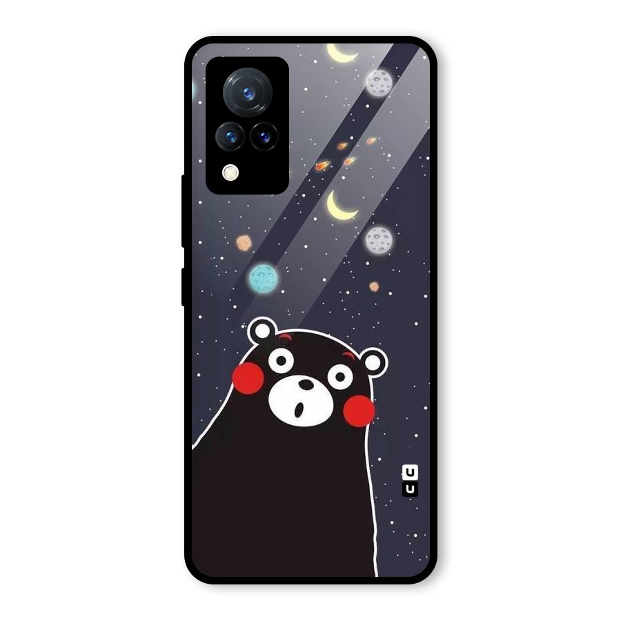 Space Bear Glass Back Case for Vivo V21 5G