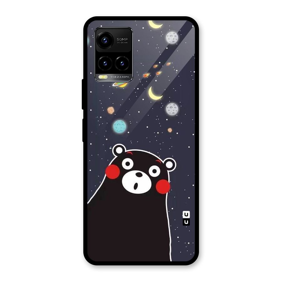 Space Bear Glass Back Case for Vivo Y21A