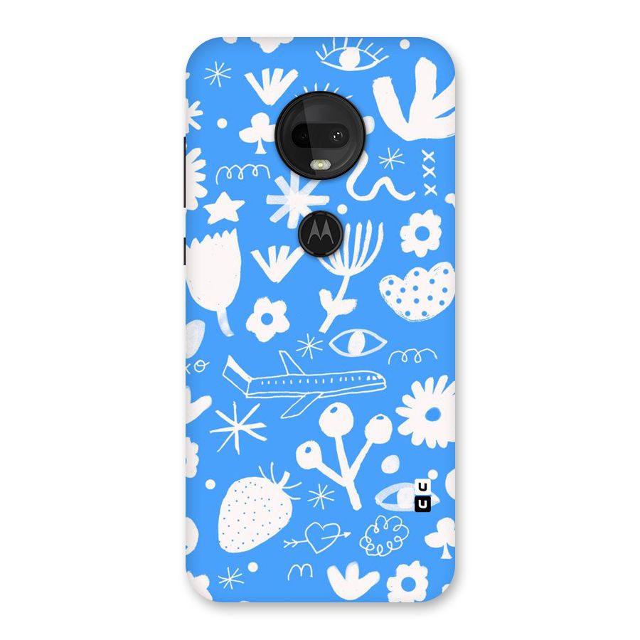Space Blue Pattern Back Case for Moto G7