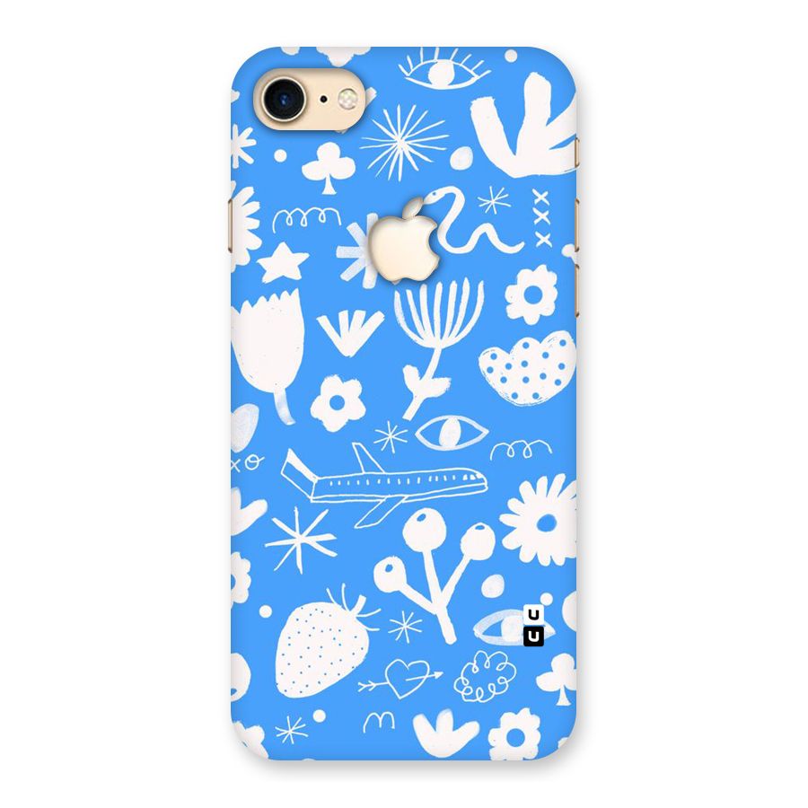 Space Blue Pattern Back Case for iPhone 7 Apple Cut