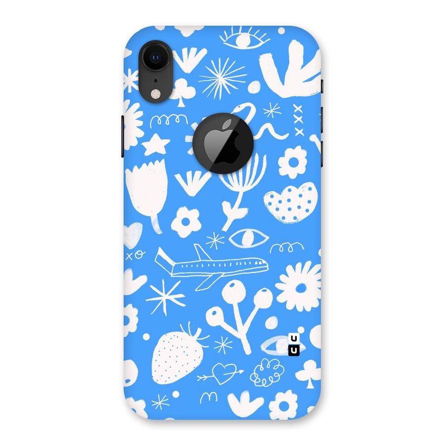 Space Blue Pattern Back Case for iPhone XR Logo Cut