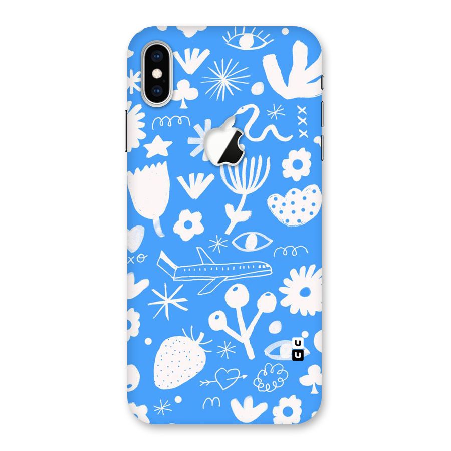 Space Blue Pattern Back Case for iPhone XS Max Apple Cut