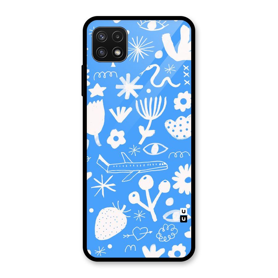 Space Blue Pattern Glass Back Case for Galaxy A22 5G