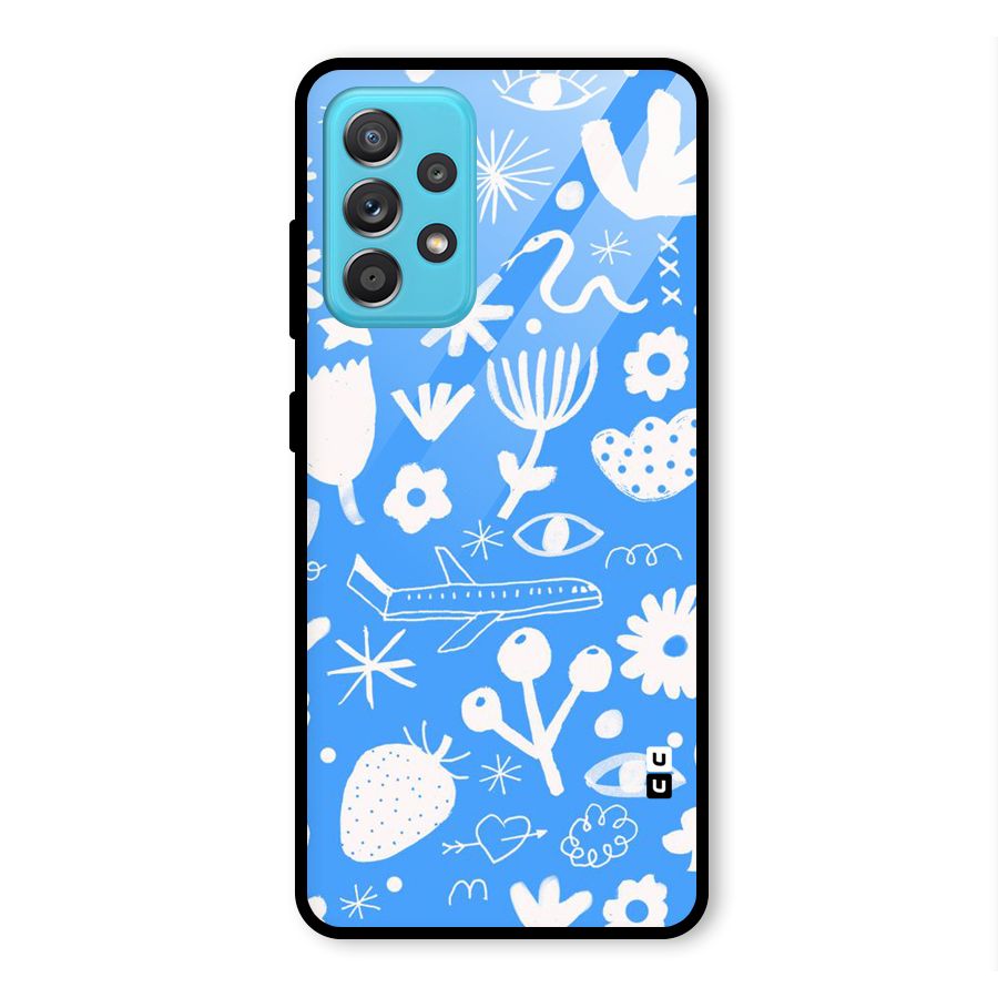 Space Blue Pattern Glass Back Case for Galaxy A52s 5G