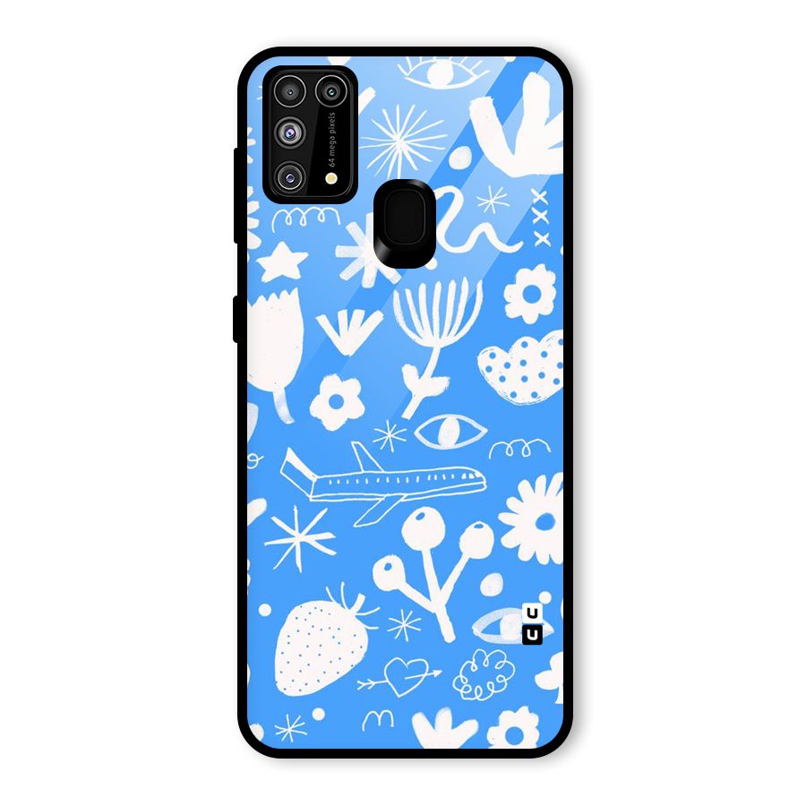 Space Blue Pattern Glass Back Case for Galaxy F41