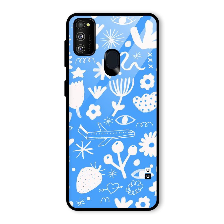 Space Blue Pattern Glass Back Case for Galaxy M30s