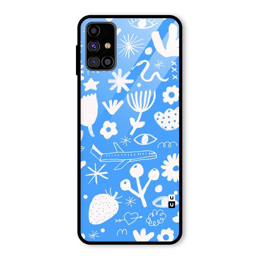 Space Blue Pattern Glass Back Case for Galaxy M31s