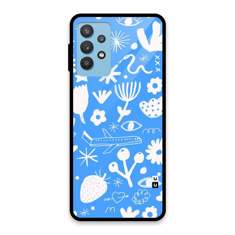 Space Blue Pattern Glass Back Case for Galaxy M32 5G