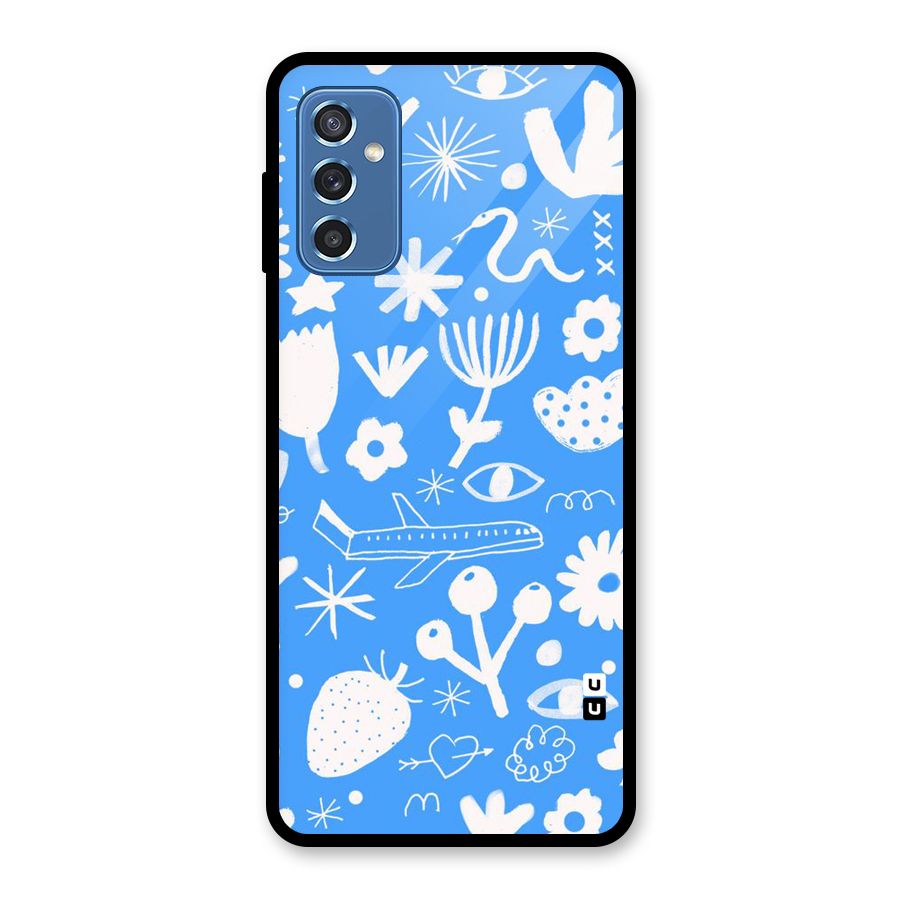 Space Blue Pattern Glass Back Case for Galaxy M52 5G