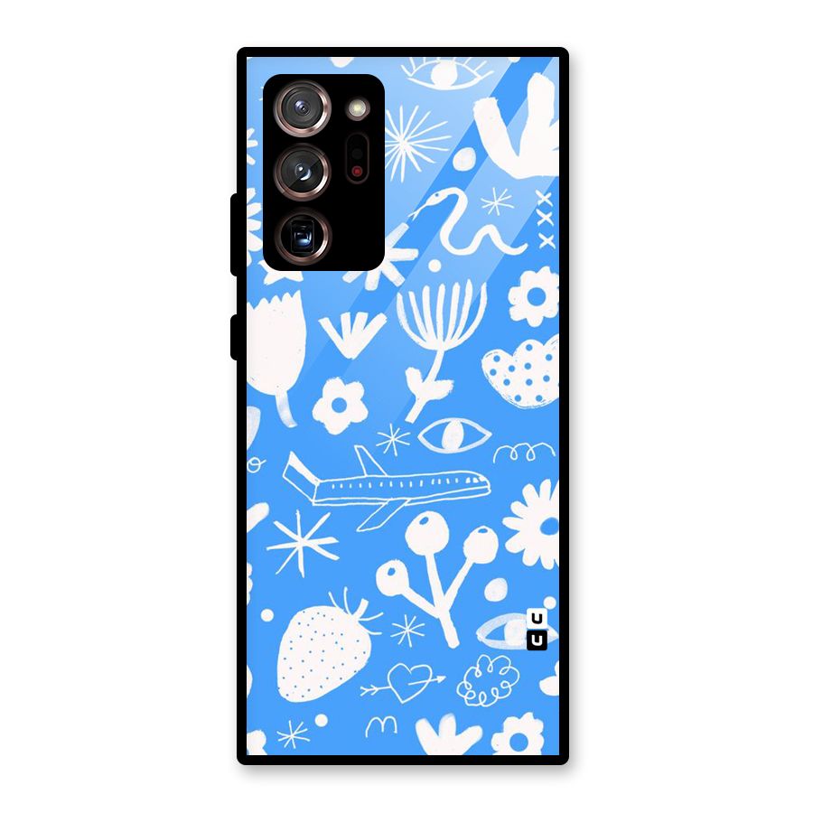 Space Blue Pattern Glass Back Case for Galaxy Note 20 Ultra