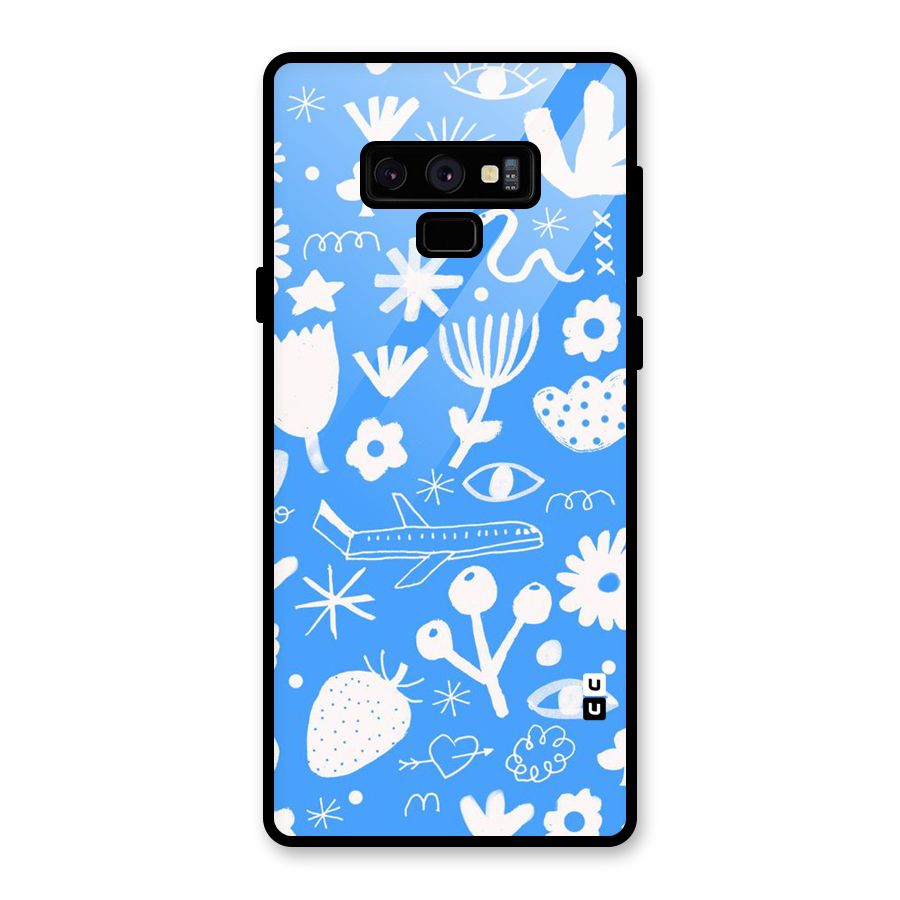 Space Blue Pattern Glass Back Case for Galaxy Note 9