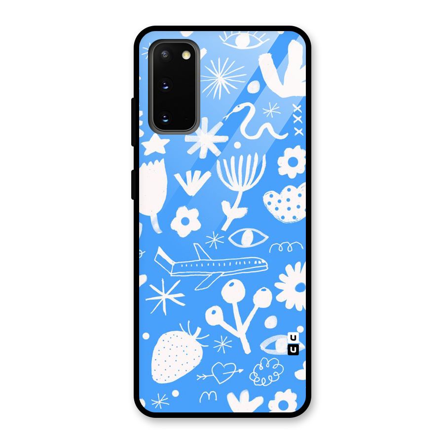 Space Blue Pattern Glass Back Case for Galaxy S20