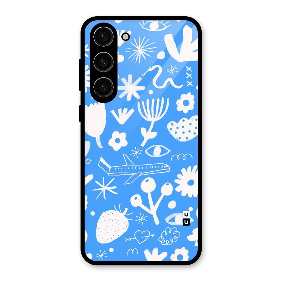 Space Blue Pattern Glass Back Case for Galaxy S23 Plus