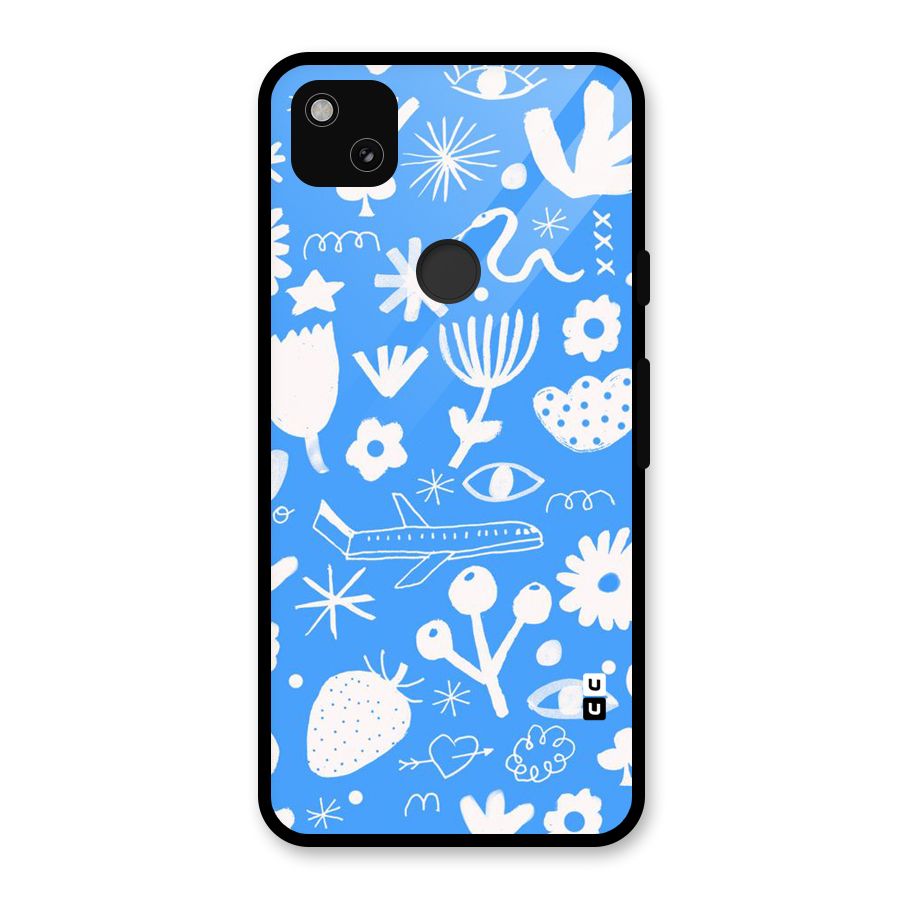 Space Blue Pattern Glass Back Case for Google Pixel 4a
