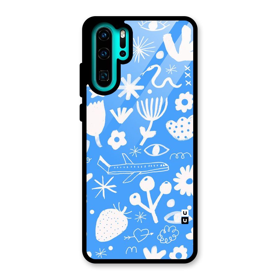 Space Blue Pattern Glass Back Case for Huawei P30 Pro