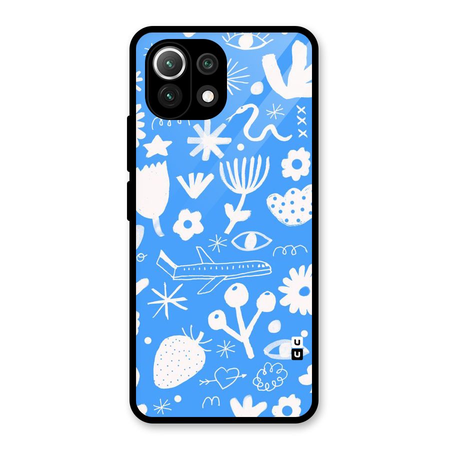 Space Blue Pattern Glass Back Case for Mi 11 Lite