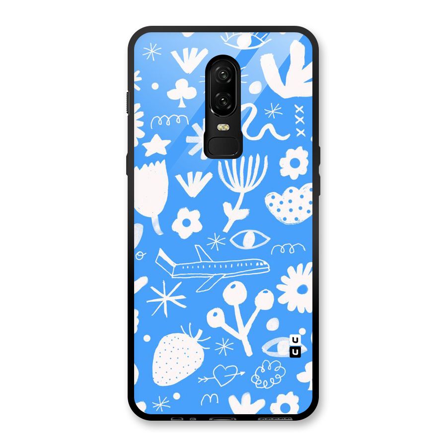 Space Blue Pattern Glass Back Case for OnePlus 6