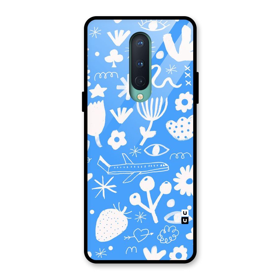Space Blue Pattern Glass Back Case for OnePlus 8