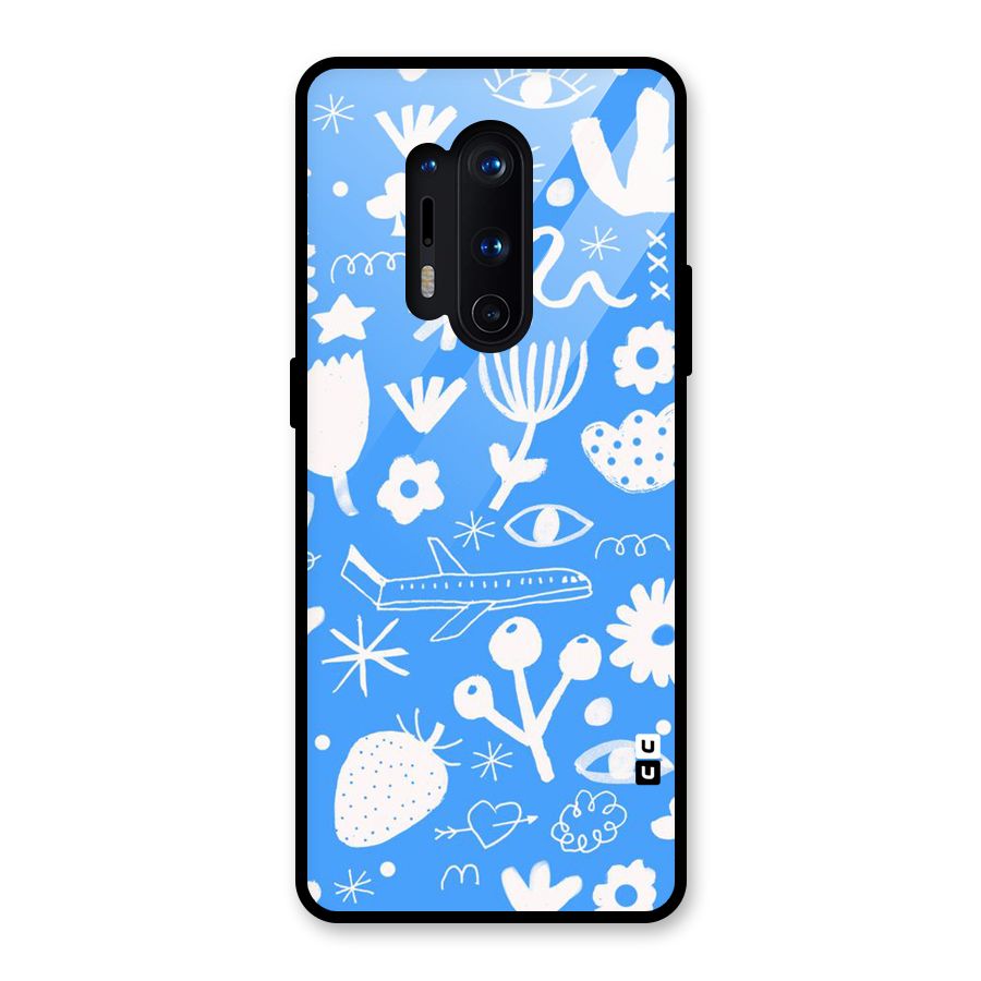 Space Blue Pattern Glass Back Case for OnePlus 8 Pro