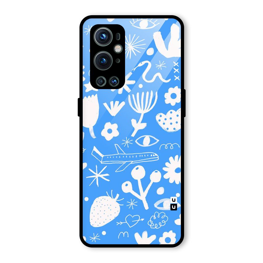 Space Blue Pattern Glass Back Case for OnePlus 9 Pro