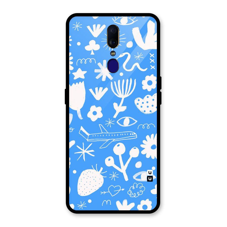 Space Blue Pattern Glass Back Case for Oppo F11