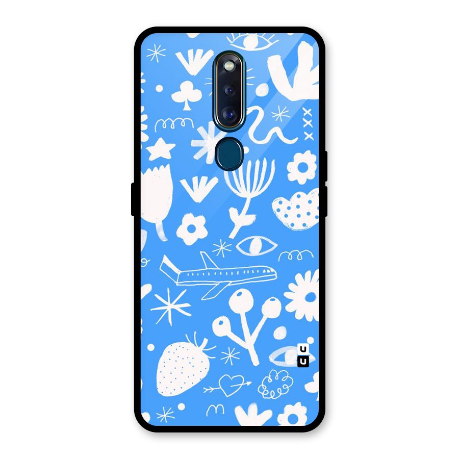 Space Blue Pattern Glass Back Case for Oppo F11 Pro