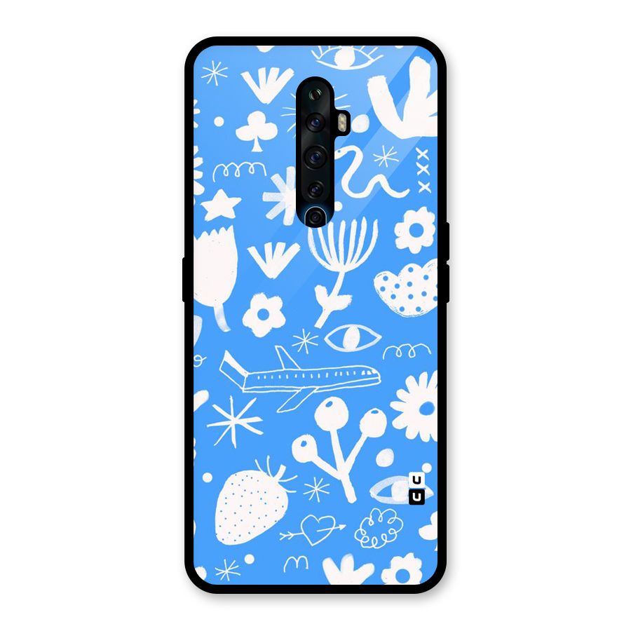Space Blue Pattern Glass Back Case for Oppo Reno2 Z