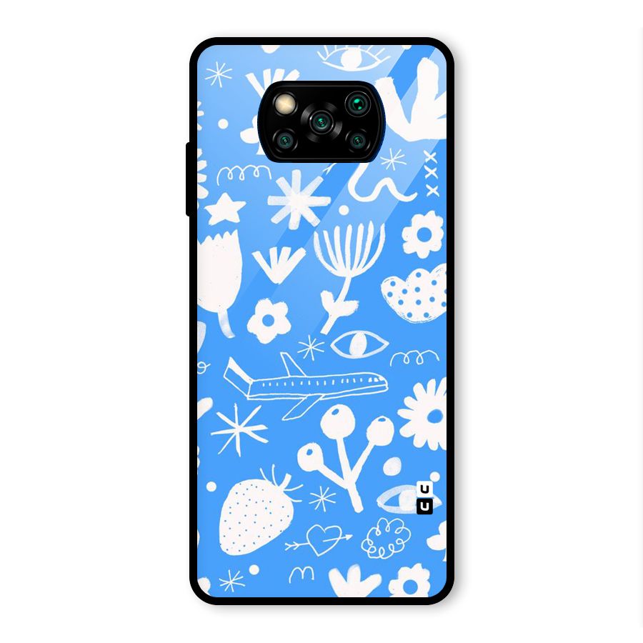 Space Blue Pattern Glass Back Case for Poco X3 Pro