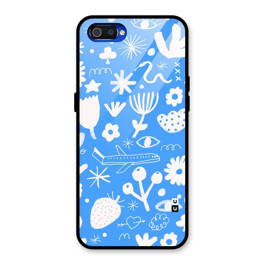 Space Blue Pattern Glass Back Case for Realme C2
