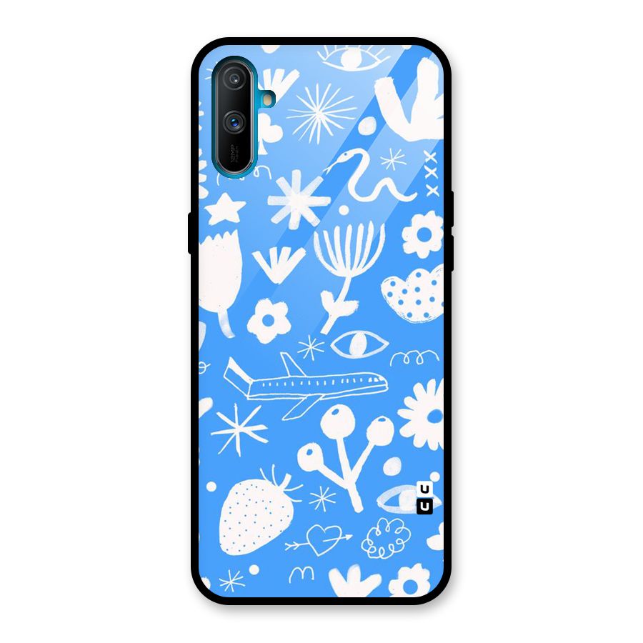 Space Blue Pattern Glass Back Case for Realme C3