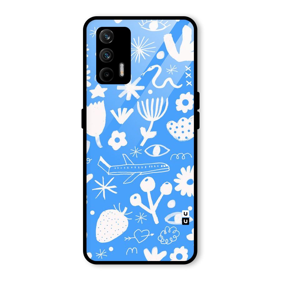 Space Blue Pattern Glass Back Case for Realme GT 5G