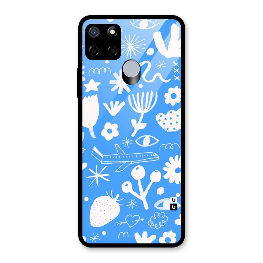 Space Blue Pattern Glass Back Case for Realme Narzo 30A