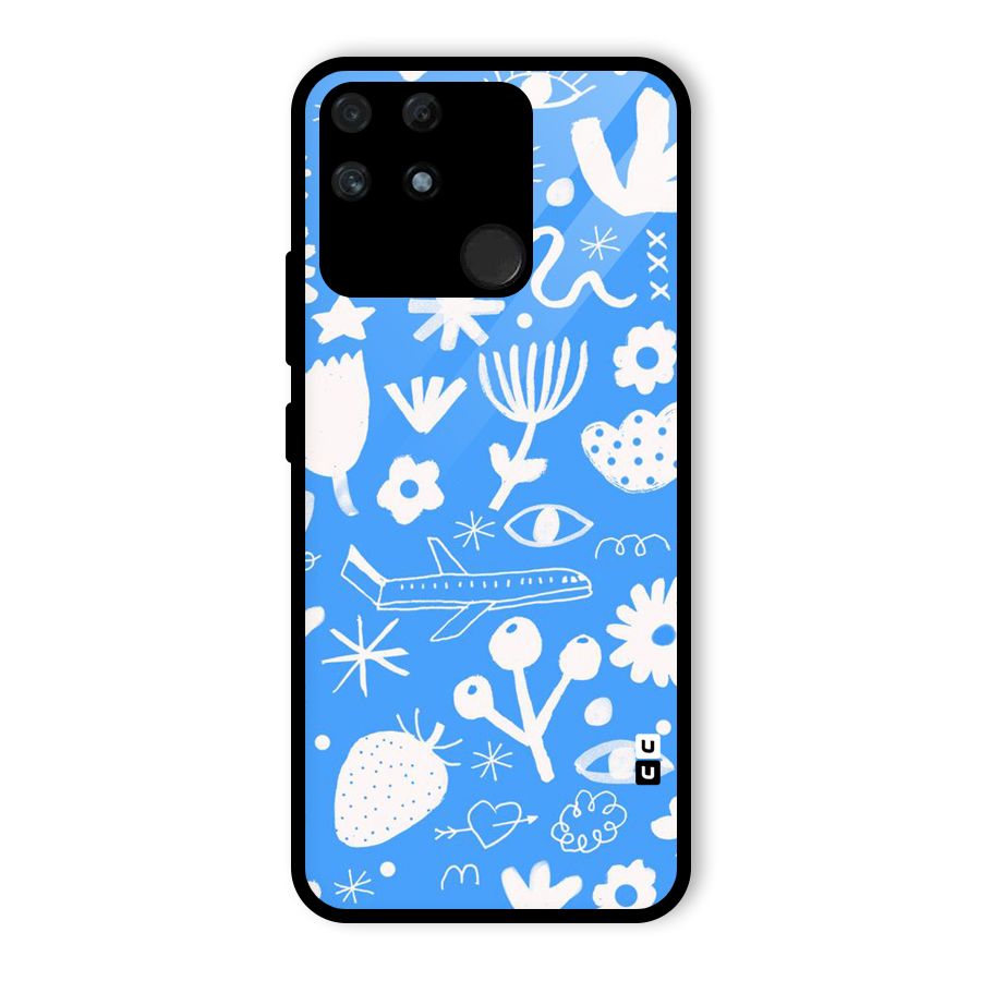 Space Blue Pattern Glass Back Case for Realme Narzo 50A
