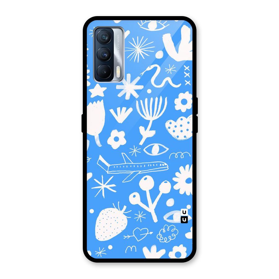 Space Blue Pattern Glass Back Case for Realme X7