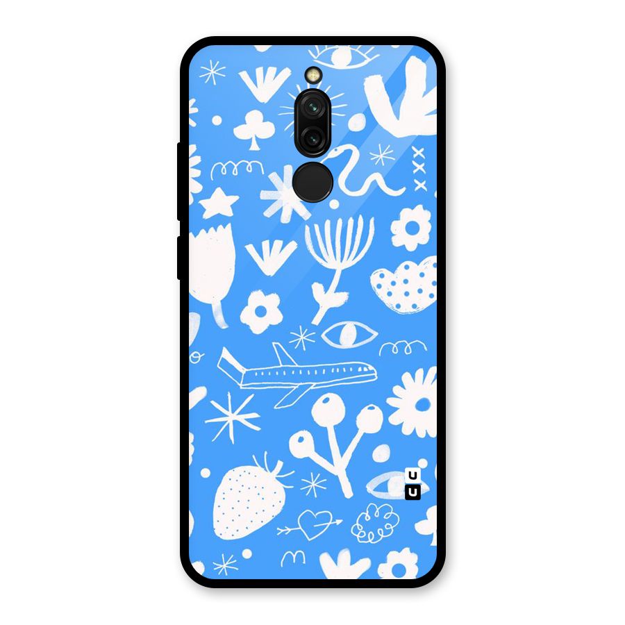 Space Blue Pattern Glass Back Case for Redmi 8