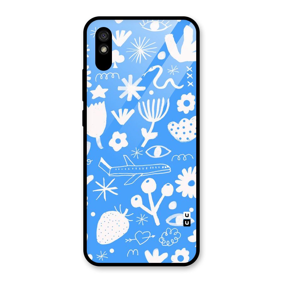 Space Blue Pattern Glass Back Case for Redmi 9A
