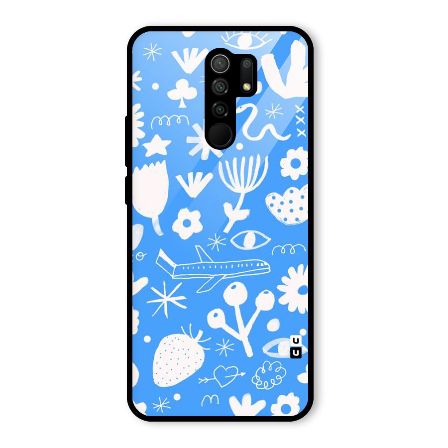 Space Blue Pattern Glass Back Case for Redmi 9 Prime