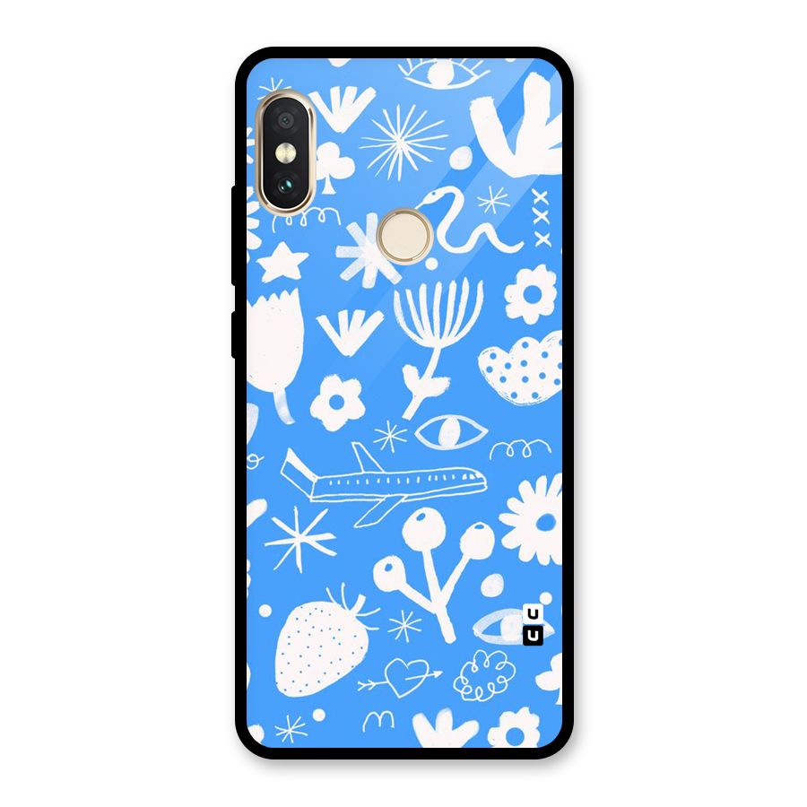Space Blue Pattern Glass Back Case for Redmi Note 5 Pro