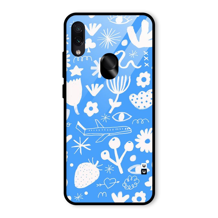 Space Blue Pattern Glass Back Case for Redmi Note 7 Pro