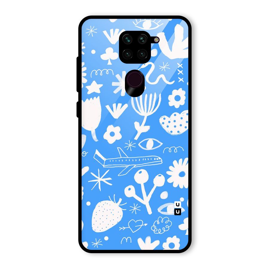Space Blue Pattern Glass Back Case for Redmi Note 9