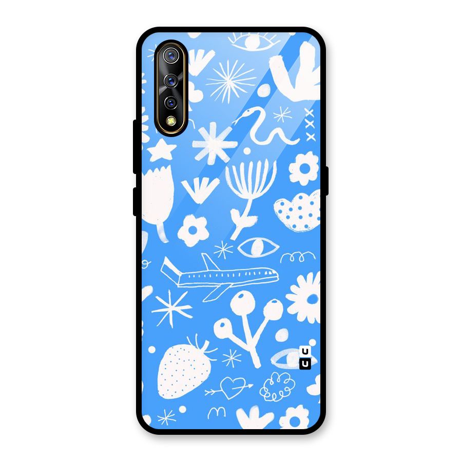 Space Blue Pattern Glass Back Case for Vivo S1
