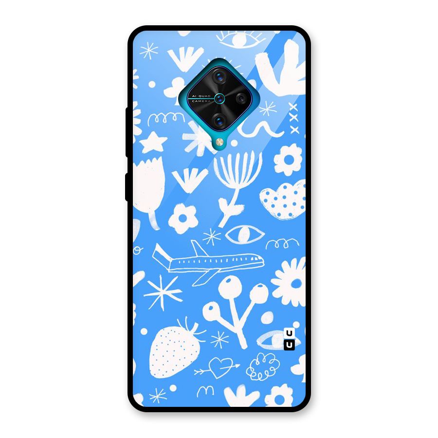 Space Blue Pattern Glass Back Case for Vivo S1 Pro