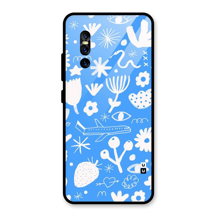 Space Blue Pattern Glass Back Case for Vivo V15 Pro