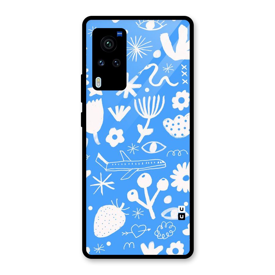 Space Blue Pattern Glass Back Case for Vivo X60 Pro