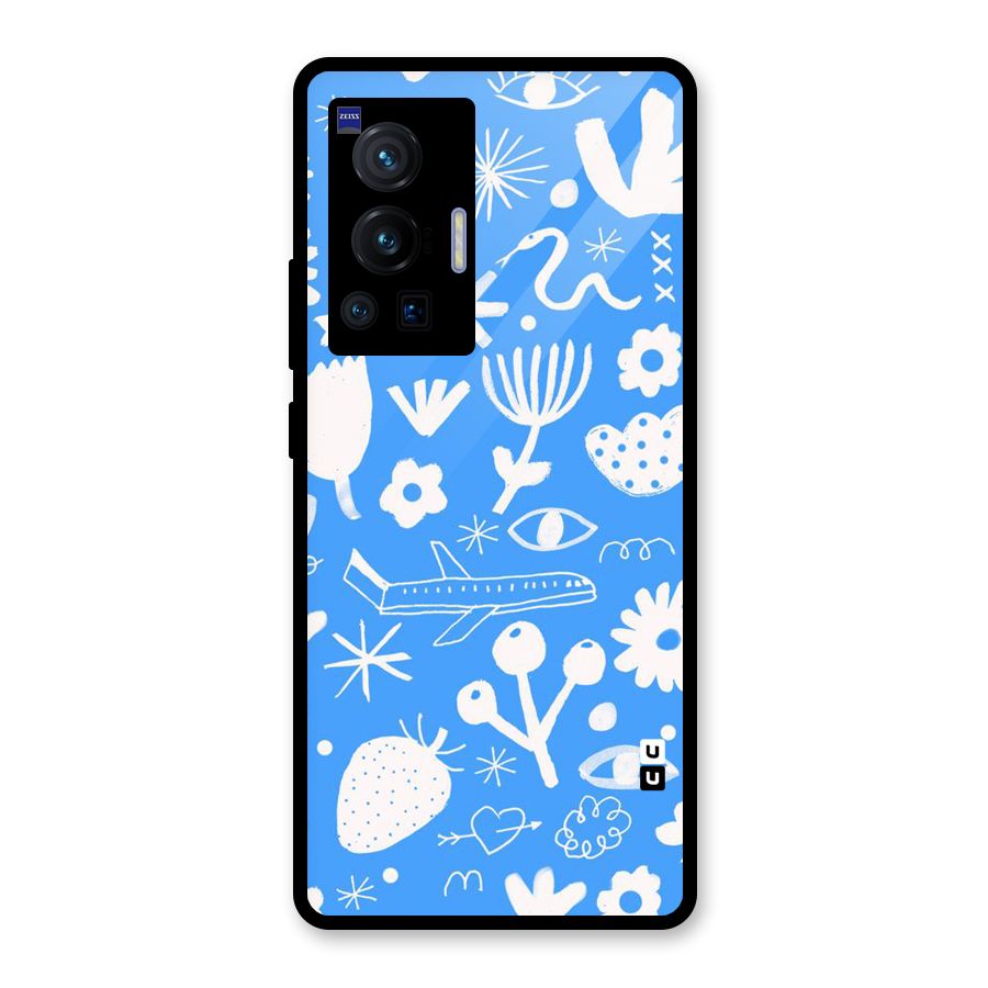 Space Blue Pattern Glass Back Case for Vivo X70 Pro