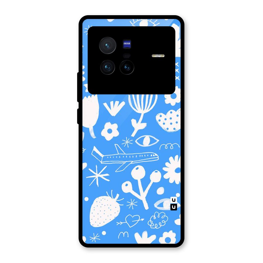 Space Blue Pattern Glass Back Case for Vivo X80