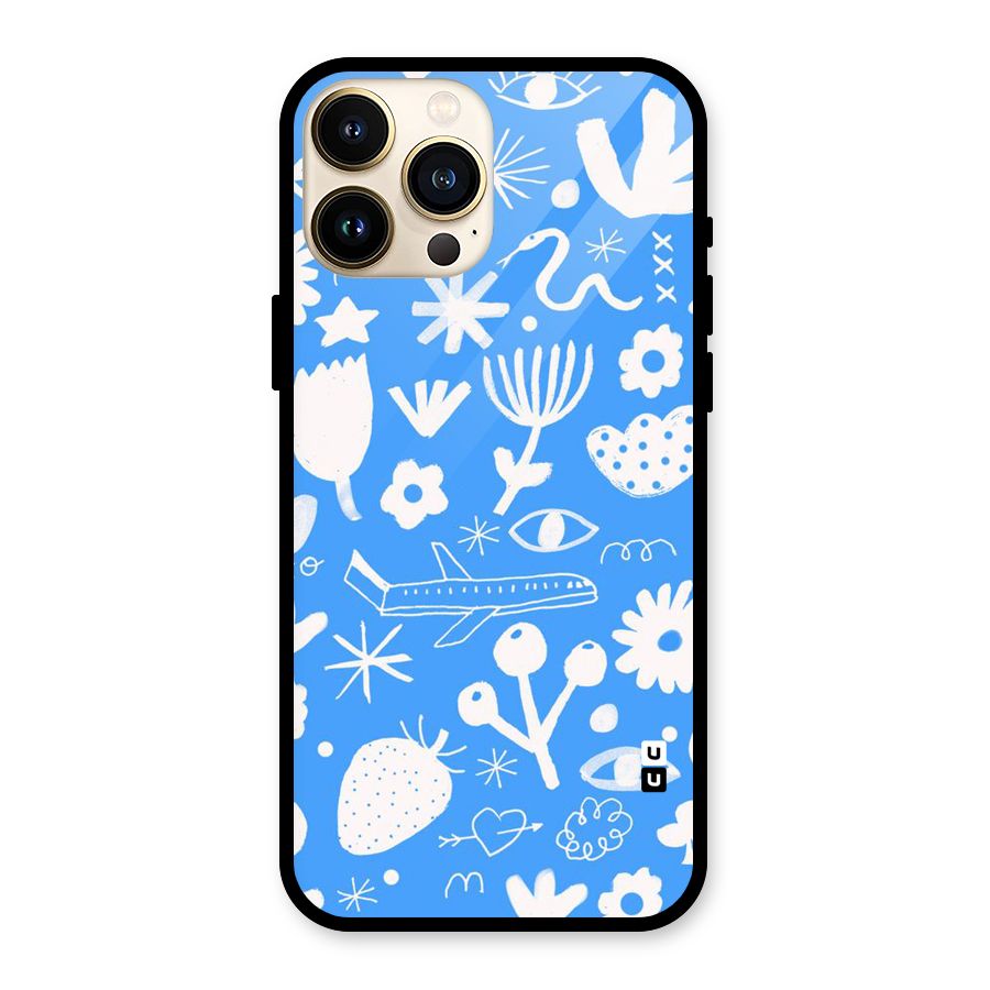 Space Blue Pattern Glass Back Case for iPhone 13 Pro Max
