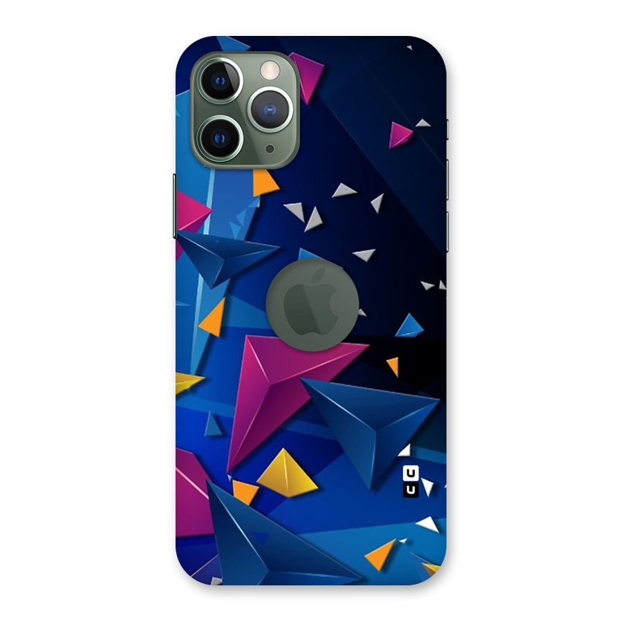 Space Colored Triangles Back Case for iPhone 11 Pro Logo  Cut